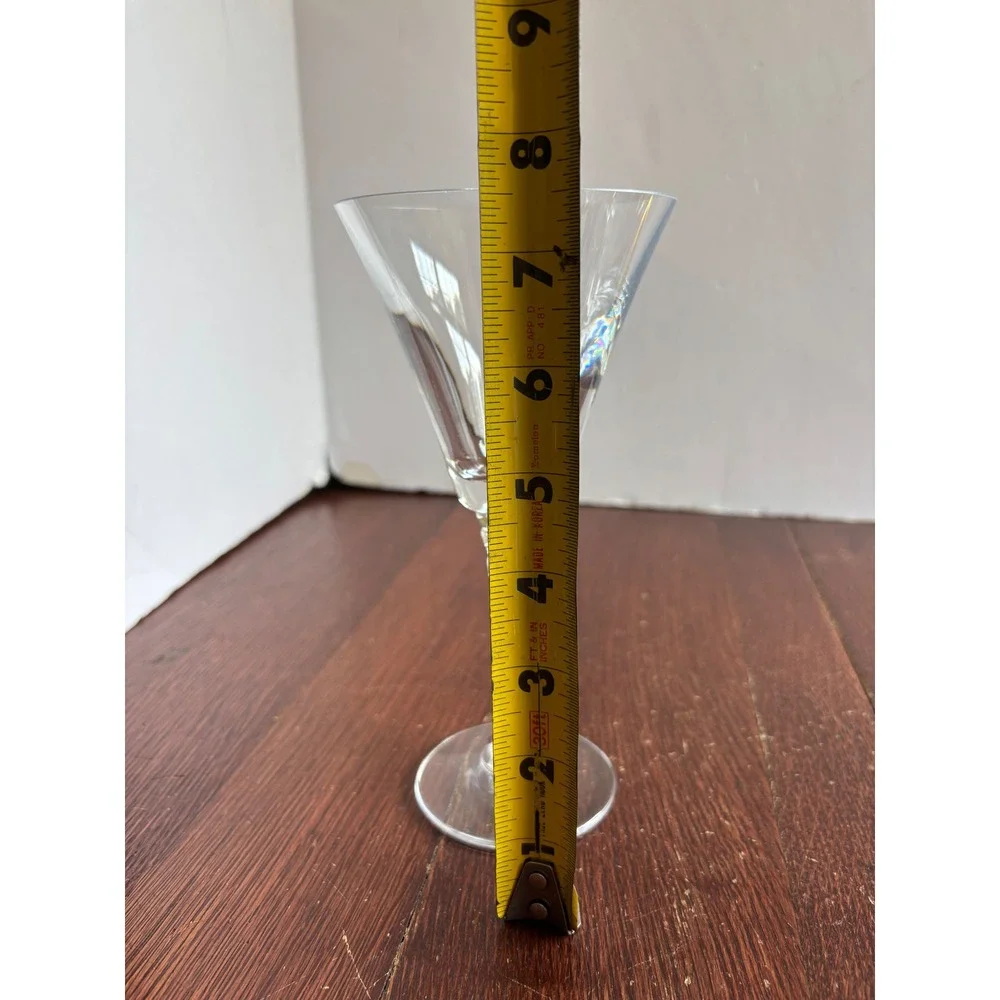 Towle Lead Crystal Martini Glass 7.5 Inch Clear Stemware Austria Faceted Stem‎